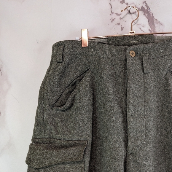 Vtg Wool Pant Men 34x30 WW2 40s Tiger Swedish Wool Button Fly Inreg Varumarke - Picture 2 of 15